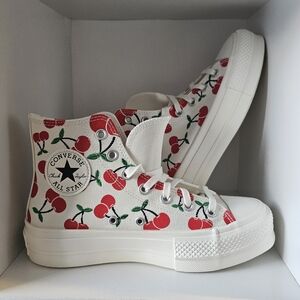 Converse Women's Cherry Print High-Top Sneakers - White